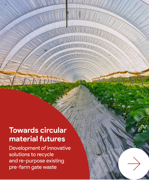 Towards circular material futures: Development of innovative solutions to recycle and re-purpose existing pre-farm gate waste